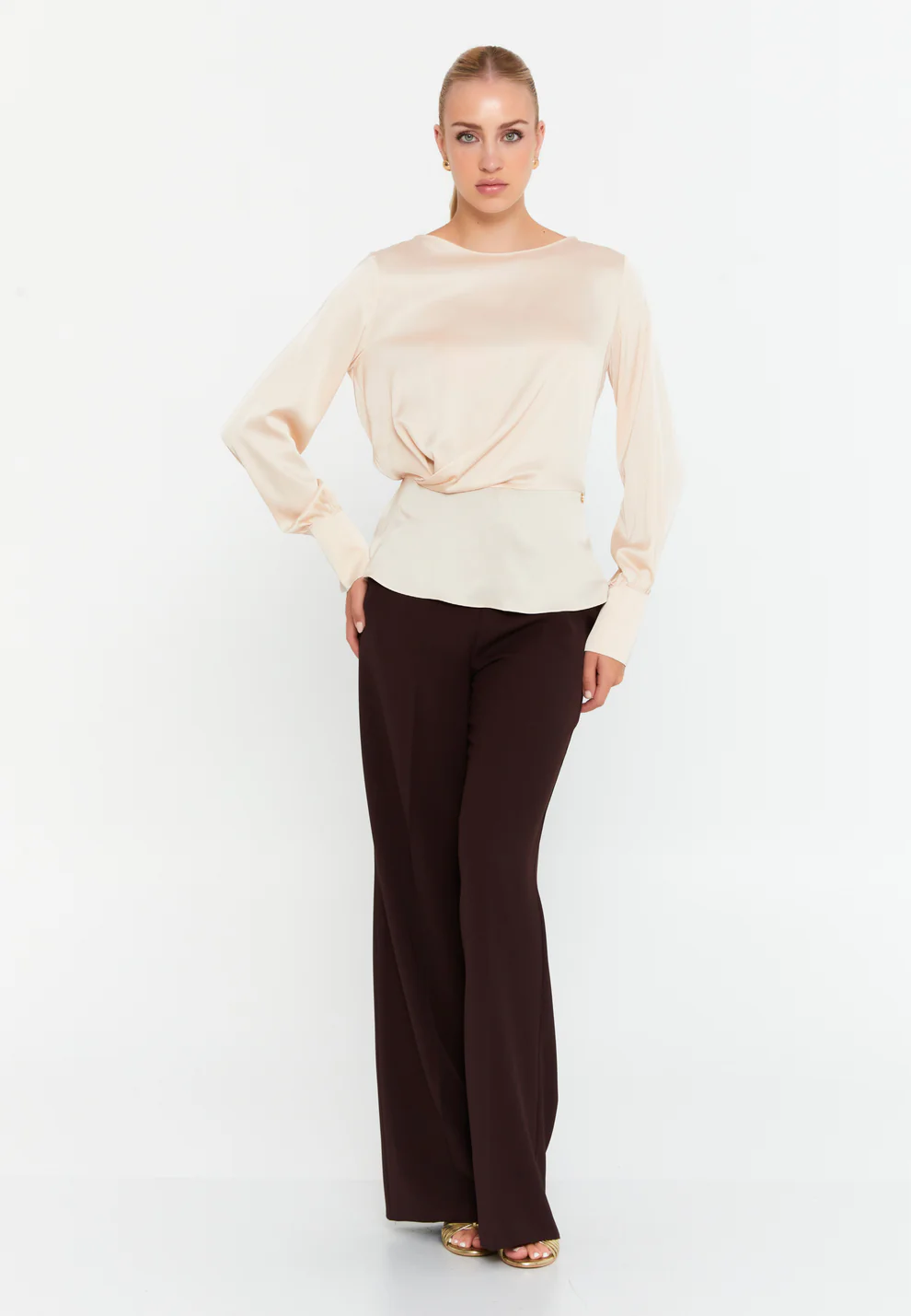 Blouse Fluide à Manches Longues