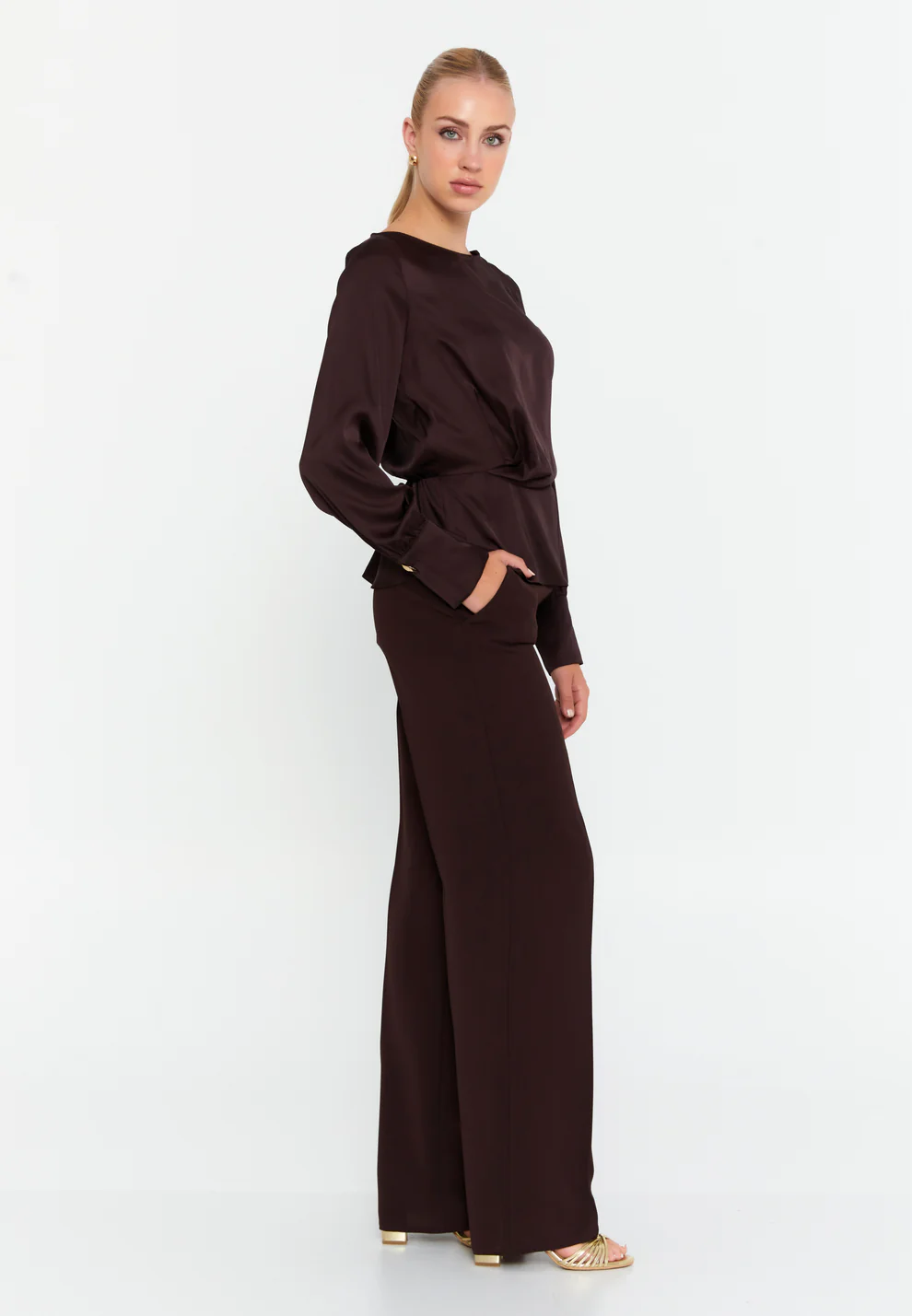 Blouse Fluide à Manches Longues